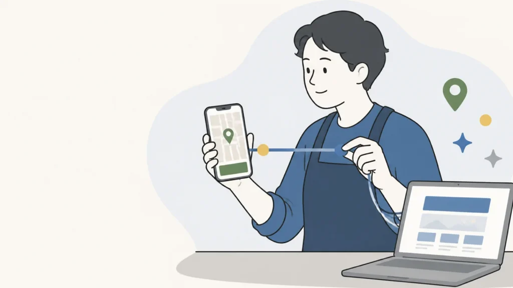 Googleビジネスプロフィールとホームページの連携を確認する店主