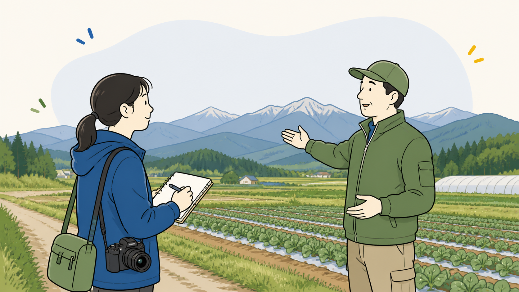 長野の農地で作り手に取材するライター